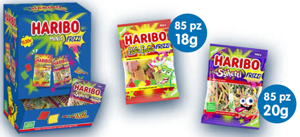 Haribo Minis Frizzante — mini bustine di gommose acidule